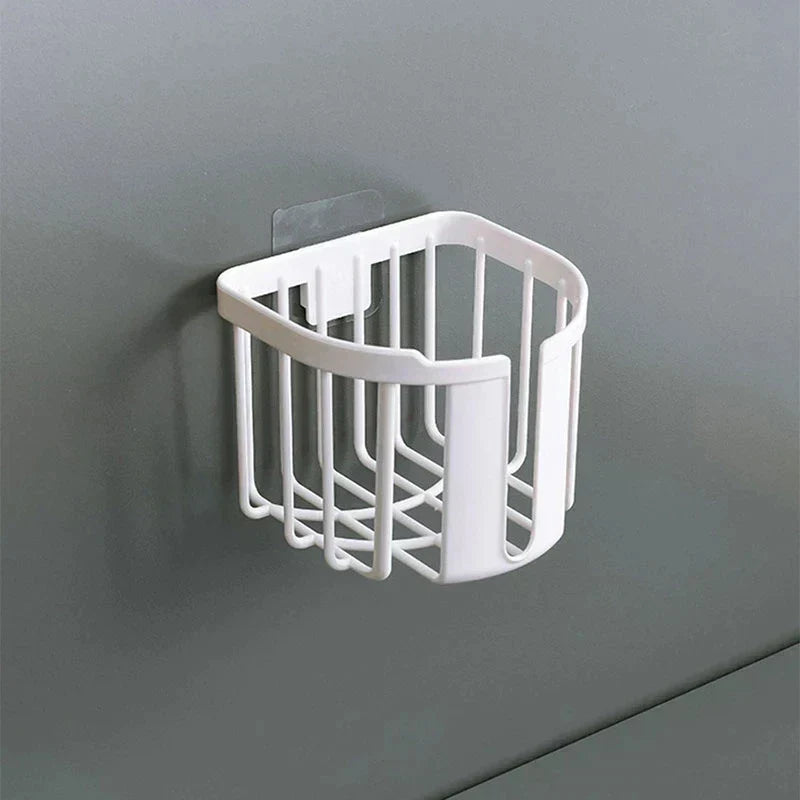 Punch-Free Wall-Mounted Toilet Paper Shelf – Bathroom & Kitchen Tissue Storage Box