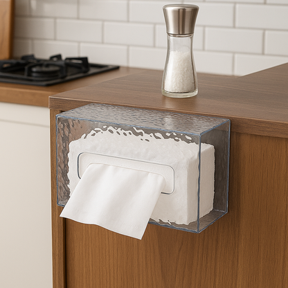 Bathroom Tissue Box Wall-mounted - Glacier Style Acrylic Storage