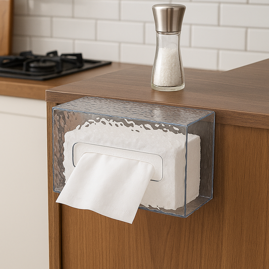 Bathroom Tissue Box Wall-mounted - Glacier Style Acrylic Storage
