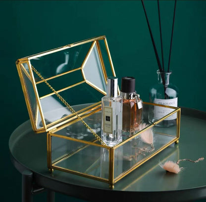 Luxury European Style Practical Mirror Glass Tissue Box Waterproof Paper Towel Holder Dressing Table Tray Home Decor