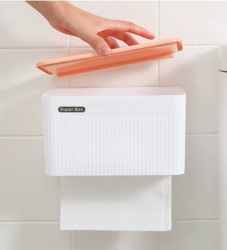 Wall Mount Toilet Paper Holder & Tissue Box