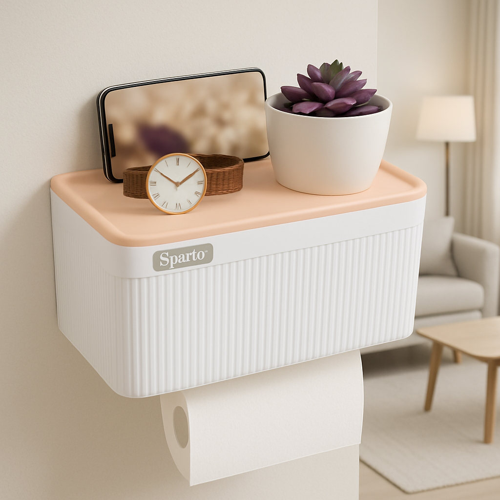 Wall Mount Toilet Paper Holder & Tissue Box
