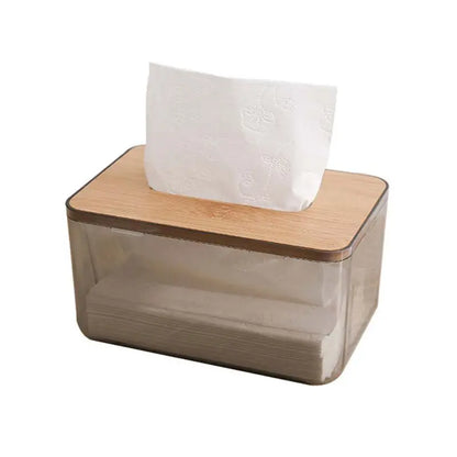 Bamboo Tissue Box Holder – Stylish Home Storage Dispenser