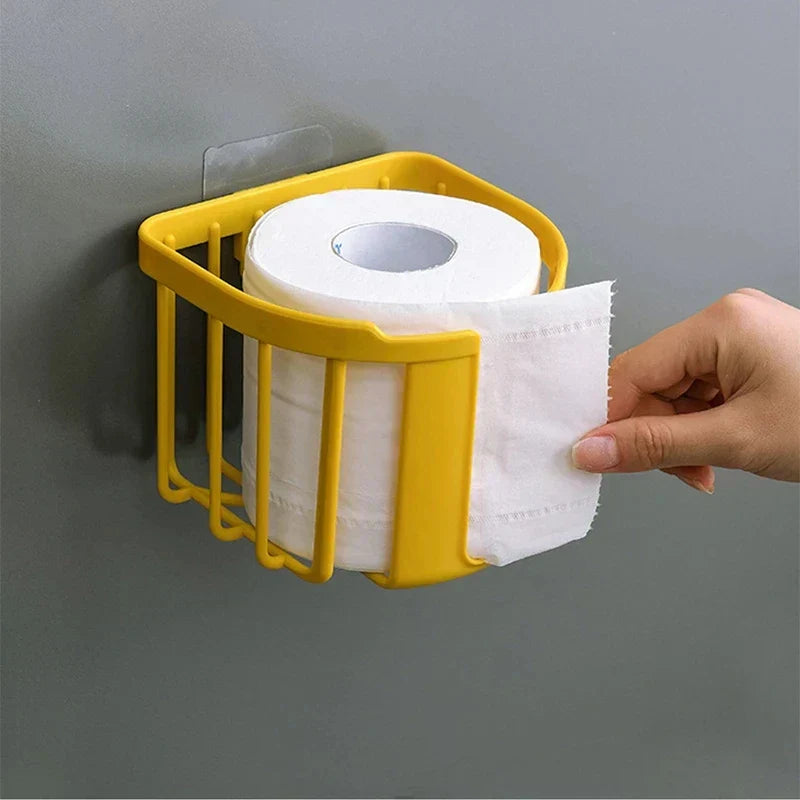 Punch-Free Wall-Mounted Toilet Paper Shelf – Bathroom & Kitchen Tissue Storage Box