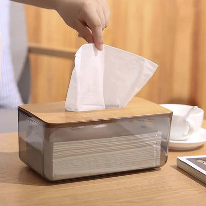 Bamboo Tissue Box Holder – Stylish Home Storage Dispenser