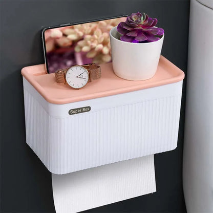 Wall Mount Toilet Paper Holder & Tissue Box