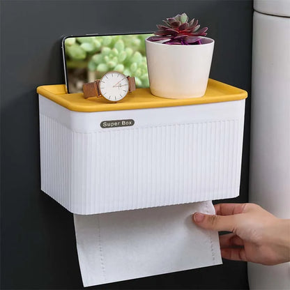 Wall Mount Toilet Paper Holder & Tissue Box